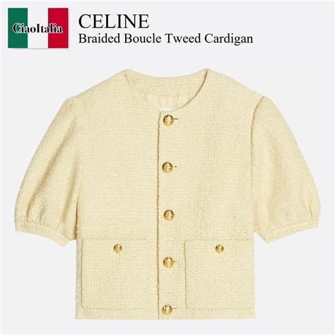 celine cricket cardigan|celine boucle tweed cardigan.